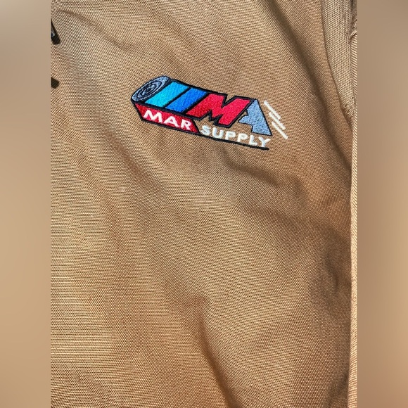 Carhartt Hooded Workwear Coat Tan Mar Supply Embroidered Men’s Large - Picture 4 of 8